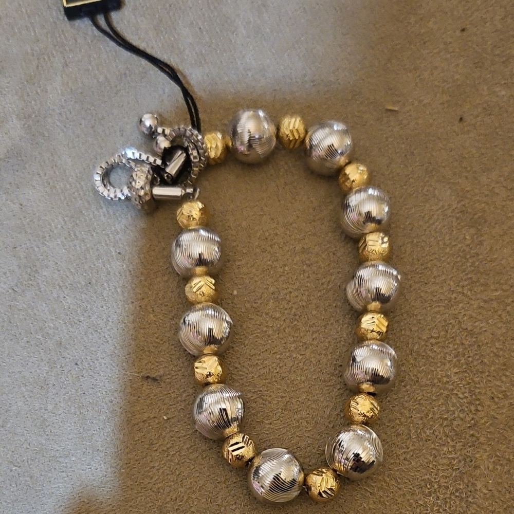Versatile Silver and Gold Beaded Bracelet